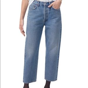 AGOLDE '90s Crop Loose Straight Leg Organic Cotton Jeans in Passenger